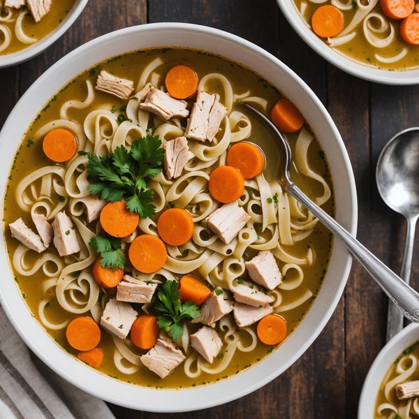 ¿Cómo preparar una sopa de pollo con fideos caseros?